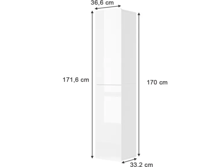 Vicco Badschrank Izan Hochglanz 37 x 172 cm