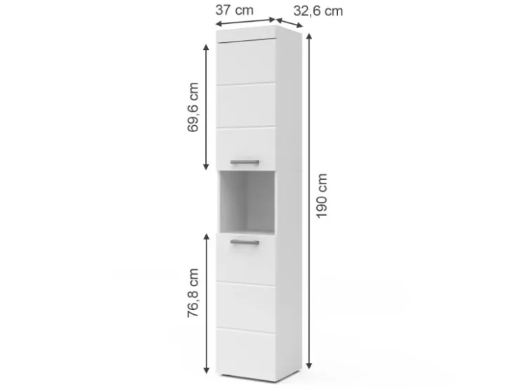 Vicco Badschrank Luna 37 x 190 cm* Regal Weiß