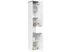 Vicco Badschrank Otis Weiß Hochglanz/Anthrazit 30 x 190 cm* Regal Weiß
