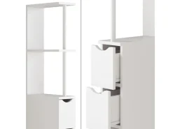 Vicco Badschrank Vera Weiß 137 x 15 cm mit 3 Schubladen* Regal Weiß