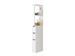 Vicco Badschrank Vera Weiß 137 x 15 cm mit 3 Schubladen* Regal Weiß