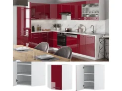 Vicco Eckhängeschrank Fame-Line Küchen-Eckschrank Bordeaux Hochglanz/Weiß 57 cm* Eckregale