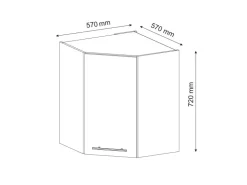 Vicco Eckhängeschrank Fame-Line Küchen-Eckschrank Landhaus/ 57 cm