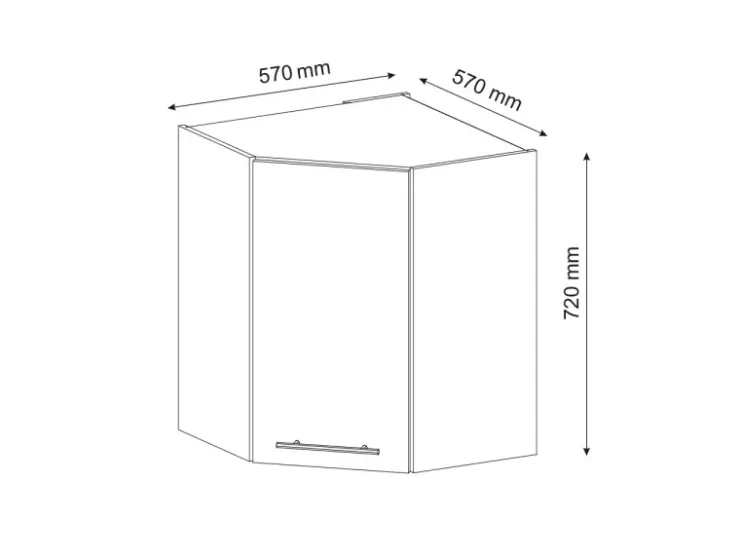Vicco Eckhängeschrank Fame-Line Küchen-Eckschrank Hochglanz/Weiß 57 cm* Eckregale