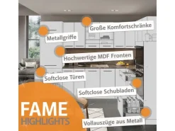 Vicco Eckhängeschrank Fame-Line Küchen-Eckschrank Hochglanz/Weiß 57 cm* Eckregale