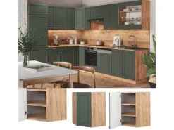 Vicco Eckhängeschrank Fame-Line Grün-Gold Landhaus/Goldkraft Eiche 57 cm* Eckregale