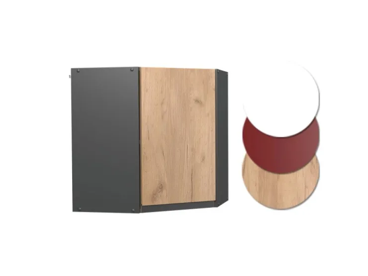 Vicco Eckhängeschrank R-Line Küchen-Eckschrank Goldkraft /Anthrazit 57 cm J-Shape* Eckregale