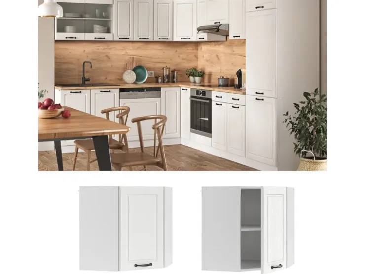 Vicco Eckhängeschrank R-Line Küchen-Eckschrank Landhaus/ 57 cm* Eckregale