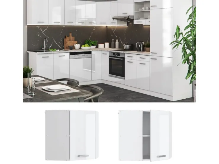 Vicco Eckhängeschrank R-Line Küchen-Eckschrank Hochglanz/ 57 cm* Eckregale