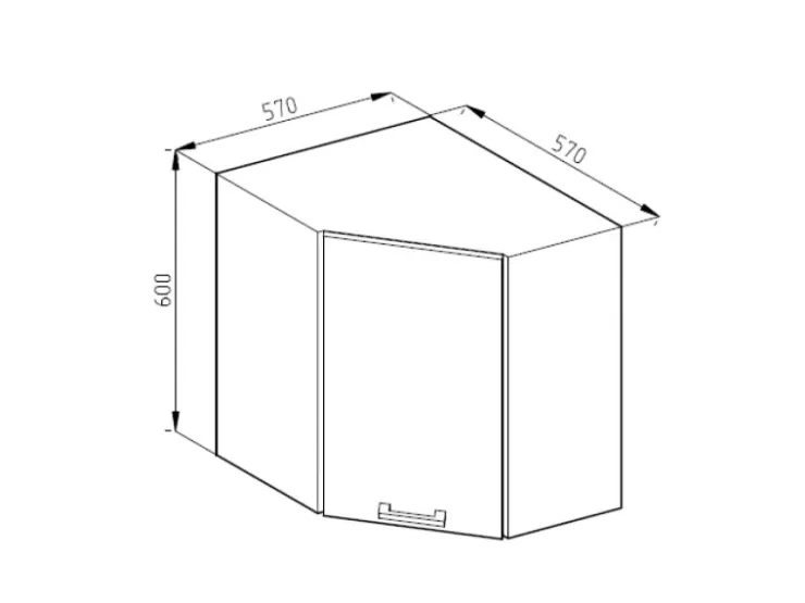 Vicco Eckhängeschrank R-Line Küchen-Eckschrank Hochglanz/ 57 cm* Eckregale