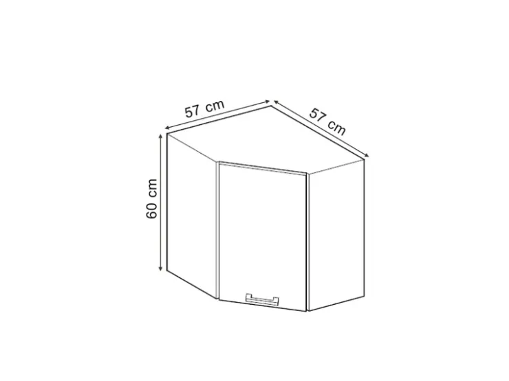 Vicco Eckhängeschrank R-Line Küchen-Eckschrank Artisan-Eiche/Goldkraft Eiche 57 cm* Eckregale