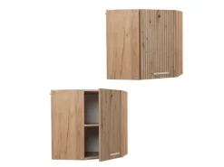 Vicco Eckhängeschrank R-Line Küchen-Eckschrank Artisan-Eiche/Goldkraft Eiche 57 cm* Eckregale