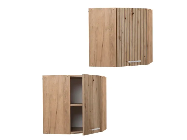 Vicco Eckhängeschrank R-Line Küchen-Eckschrank Artisan-Eiche/Goldkraft Eiche 57 cm* Eckregale