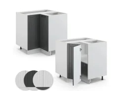 Vicco Eckunterschrank Fame-Line Anthrazit Landhaus/Weiß 81 cm AP Anthrazit* Eckregale|Weitere Regale