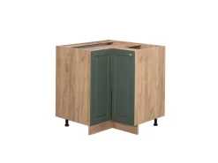 Vicco Eckunterschrank Fame-Line Grün-Gold Landhaus/Goldkraft Eiche 81 cm ohne Arbeitsplatte* Eckregale