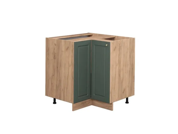 Vicco Eckunterschrank Fame-Line Grün-Gold Landhaus/Goldkraft Eiche 81 cm ohne Arbeitsplatte* Eckregale