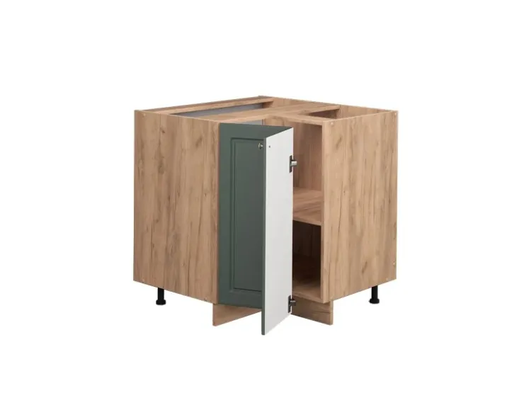 Vicco Eckunterschrank Fame-Line Grün-Gold Landhaus/Goldkraft Eiche 81 cm ohne Arbeitsplatte* Eckregale