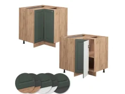 Vicco Eckunterschrank Fame-Line Grün-Gold Landhaus/Goldkraft Eiche 81 cm ohne Arbeitsplatte* Eckregale