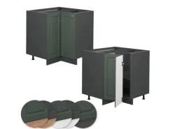 Vicco Eckunterschrank Fame-Line Grün-Gold Landhaus/Anthrazit 81 cm AP Anthrazit* Eckregale