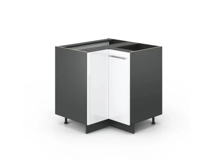 Vicco Eckunterschrank Fame-Line Hochglanz/Anthrazit 81 cm ohne Arbeitsplatte