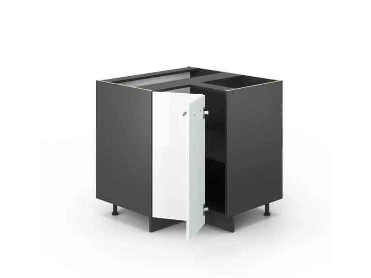 Vicco Eckunterschrank Fame-Line Hochglanz/Anthrazit 81 cm ohne Arbeitsplatte