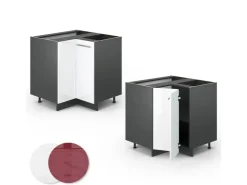 Vicco Eckunterschrank Fame-Line Hochglanz/Anthrazit 81 cm ohne Arbeitsplatte