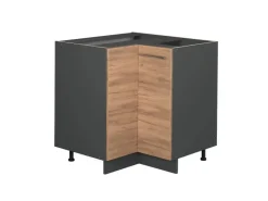 Vicco Eckunterschrank Fame-Line Goldkraft /Anthrazit 81 cm ohne Arbeitsplatte