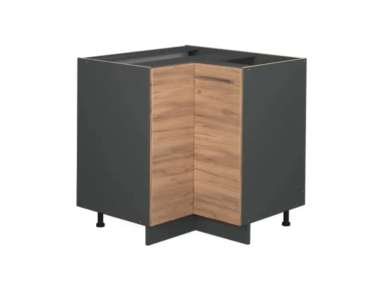 Vicco Eckunterschrank Fame-Line Goldkraft /Anthrazit 81 cm ohne Arbeitsplatte