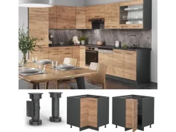 Vicco Eckunterschrank Fame-Line Goldkraft /Anthrazit 81 cm ohne Arbeitsplatte