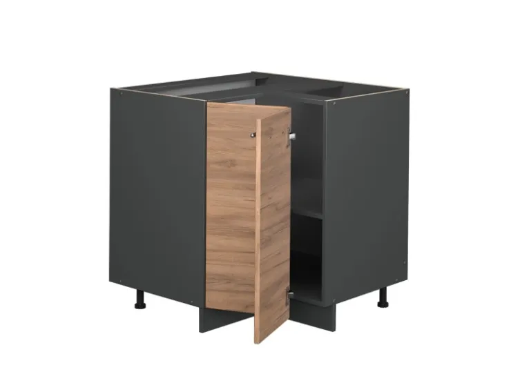 Vicco Eckunterschrank Fame-Line Goldkraft /Anthrazit 81 cm ohne Arbeitsplatte