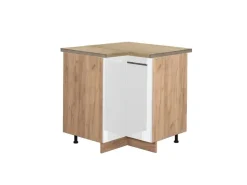 Vicco Eckunterschrank Fame-Line Hochglanz/Goldkraft Eiche 81 cm AP Eiche