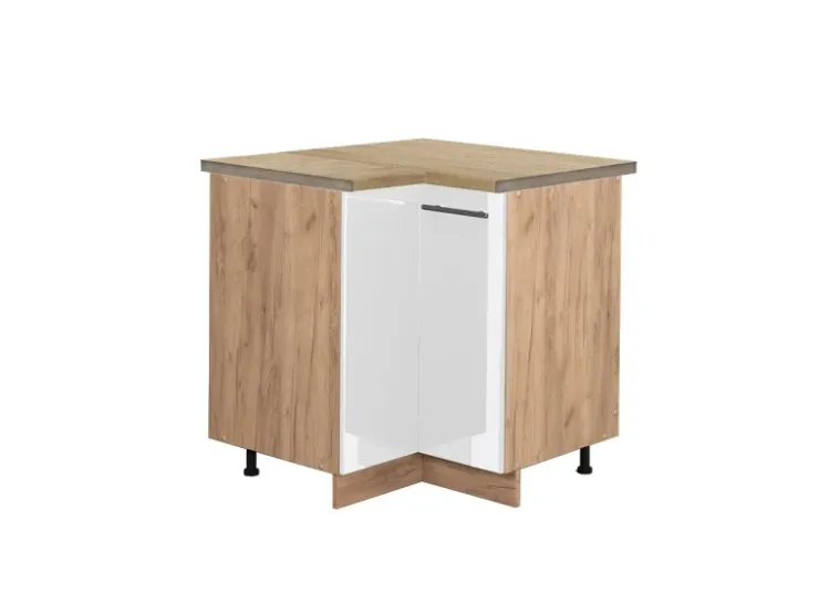 Vicco Eckunterschrank Fame-Line Hochglanz/Goldkraft Eiche 81 cm AP Eiche