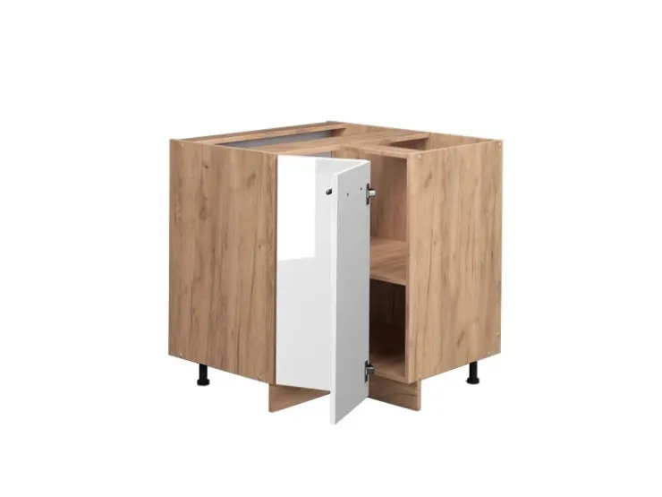 Vicco Eckunterschrank Fame-Line Hochglanz/Goldkraft Eiche 81 cm AP Eiche