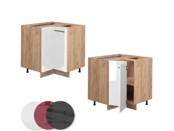 Vicco Eckunterschrank Fame-Line Hochglanz/Goldkraft Eiche 81 cm AP Eiche