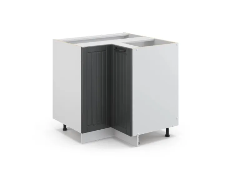 Vicco Eckunterschrank Fame-Line Anthrazit/Weiß 81 cm ohne Arbeitsplatte