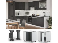 Vicco Eckunterschrank Fame-Line Anthrazit/Weiß 81 cm ohne Arbeitsplatte