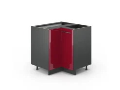 Vicco Eckunterschrank Fame-Line Bordeaux Hochglanz/Anthrazit 81 cm ohne Arbeitsplatte* Eckregale