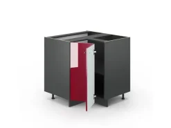 Vicco Eckunterschrank Fame-Line Bordeaux Hochglanz/Anthrazit 81 cm ohne Arbeitsplatte* Eckregale