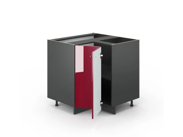Vicco Eckunterschrank Fame-Line Bordeaux Hochglanz/Anthrazit 81 cm ohne Arbeitsplatte* Eckregale