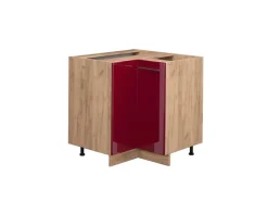 Vicco Eckunterschrank Fame-Line Bordeaux Hochglanz/Goldkraft Eiche 81 cm ohne Arbeitsplatte* Eckregale