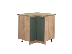 Vicco Eckunterschrank Fame-Line Grün-Gold Landhaus/Goldkraft Eiche 81 cm AP Eiche