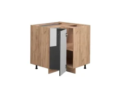 Vicco Eckunterschrank Fame-Line Hochglanz/Goldkraft Eiche 81 cm AP Eiche