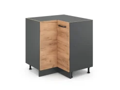 Vicco Eckunterschrank R-Line Goldkraft /Anthrazit 76 cm ohne Arbeitsplatte