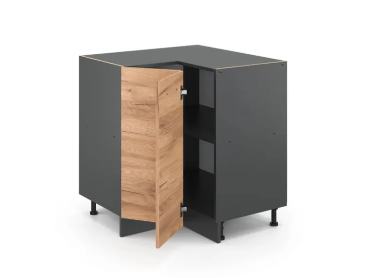 Vicco Eckunterschrank R-Line Goldkraft /Anthrazit 76 cm ohne Arbeitsplatte