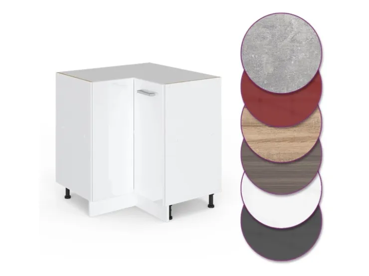 Vicco Eckunterschrank R-Line Hochglanz/ 76 cm ohne Arbeitsplatte