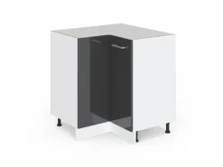 Vicco Eckunterschrank R-Line Hochglanz/Weiß 76 cm ohne Arbeitsplatte* Eckregale