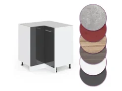 Vicco Eckunterschrank R-Line Hochglanz/Weiß 76 cm ohne Arbeitsplatte* Eckregale