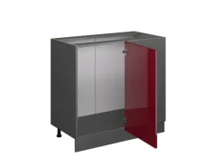 Vicco Eckunterschrank R-Line Bordeaux Hochglanz/Anthrazit 86 cm ohne Arbeitsplatte* Eckregale