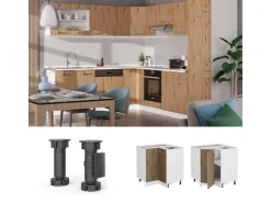 Vicco Eckunterschrank R-Line Artisan-Eiche/Weiß 76 cm ohne Arbeitsplatte* Eckregale