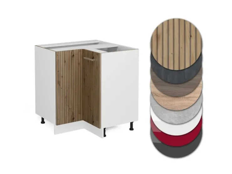 Vicco Eckunterschrank R-Line Artisan-Eiche/Weiß 76 cm ohne Arbeitsplatte* Eckregale